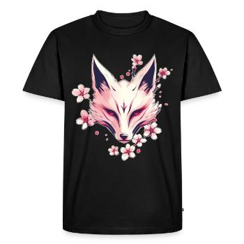 Fox Japanese Mask - Men's Premium Organic T-Shirt - black - Front - Nico (187cm)
