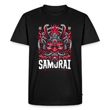 Masque de démon japonais Edge Cyber Runners Punk - T-shirt Premium bio Homme - noir - Devant - Nico (187cm)