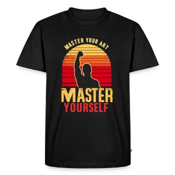 Master Your Art Inspire Self Mastery Motivational - Men's Premium Organic T-Shirt - black - Front - Nico (187cm)