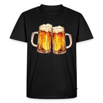 Chopes à bière Chopes à bière Verres à bière Bière à boire de l’alcool - T-shirt Premium bio Homme - noir - Devant - Nico (187cm)