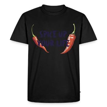 Spice up your life chilli - Men's Premium Organic T-Shirt - black - Front - Nico (187cm)