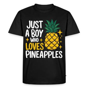 Pineapple tropical hawaiian fruit - Men's Premium Organic T-Shirt - black - Front - Nico (187cm)