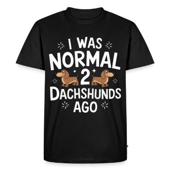 Chien teckel - T-shirt Premium bio Homme - noir - Devant - Nico (187cm)