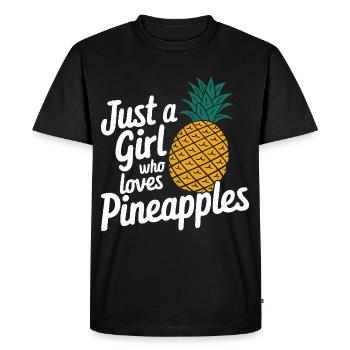 Pineapple tropical hawaiian fruit - Men's Premium Organic T-Shirt - black - Front - Nico (187cm)