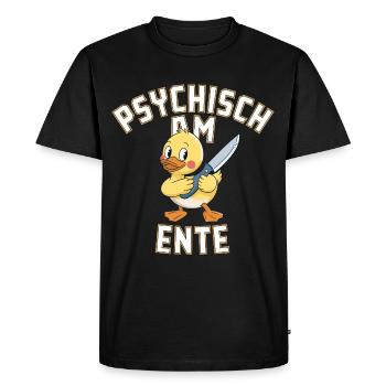 Psychisch am Ente Humor Funny Funny Saying - Men's Premium Organic T-Shirt - black - Front - Nico (187cm)