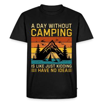 Drôle de camping dicton camping - T-shirt Premium bio Homme - noir - Devant - Nico (187cm)