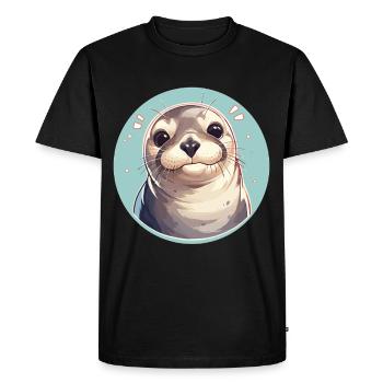 Joints, Phoque - T-shirt Premium bio Homme - noir - Devant - Nico (187cm)