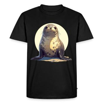 Joints, Phoque - T-shirt Premium bio Homme - noir - Devant - Nico (187cm)