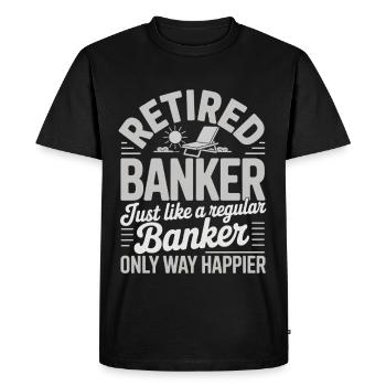 Banquier retraité Pension de banquier - T-shirt Premium bio Homme - noir - Devant - Nico (187cm)