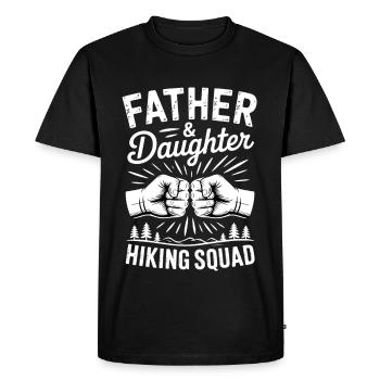 Père Fille Randonnée Équipe Famille Randonnée - T-shirt Premium bio Homme - noir - Devant - Nico (187cm)
