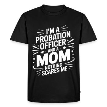 Agent de probation Maman disant Mère - T-shirt Premium bio Homme - noir - Devant - Nico (187cm)