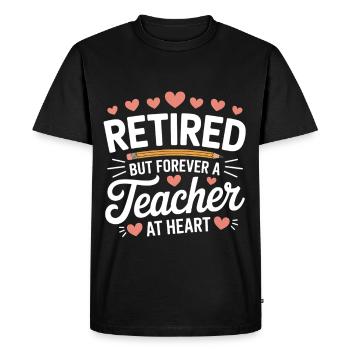 Enseignant à la retraite - T-shirt Premium bio Homme - noir - Devant - Nico (187cm)