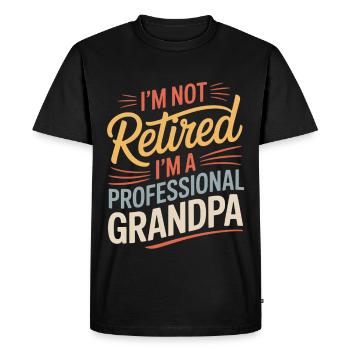 Drôle de grand-père disant grand-père à la retraite - T-shirt Premium bio Homme - noir - Devant - Nico (187cm)