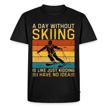 Ski Dicton Ski Humour Skieur - T-shirt Premium bio Homme - noir - Devant - Nico (187cm)