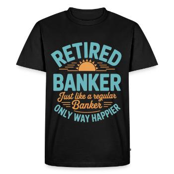 Banquier retraité Dire banquier - T-shirt Premium bio Homme - noir - Devant - Nico (187cm)