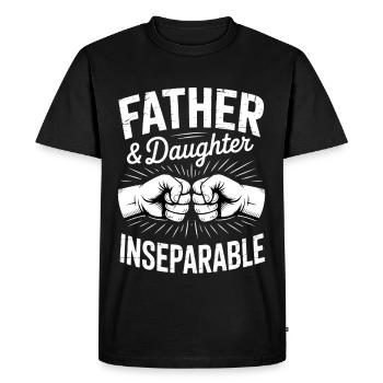 Père Fille Inséparable Papa Fille - T-shirt Premium bio Homme - noir - Devant - Nico (187cm)