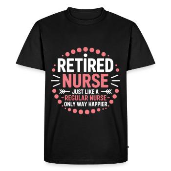 Pension d’infirmière infirmière retraitée - T-shirt Premium bio Homme - noir - Devant - Nico (187cm)