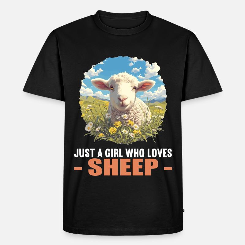 Schafe Schaf - Männer Premium Bio T-Shirt - Schwarz