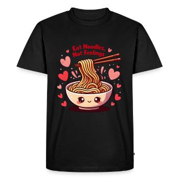 Funny Ramen Noodle Saying - Men's Premium Organic T-Shirt - black - Front - Nico (187cm)