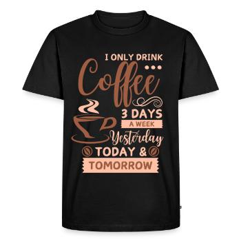 Amateur de café Dire Barista Café - T-shirt Premium bio Homme - noir - Devant - Nico (187cm)