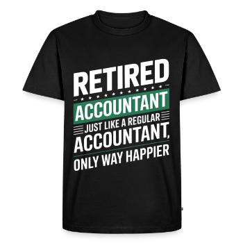 Comptable à la retraite qui dit retraite - T-shirt Premium bio Homme - noir - Devant - Nico (187cm)