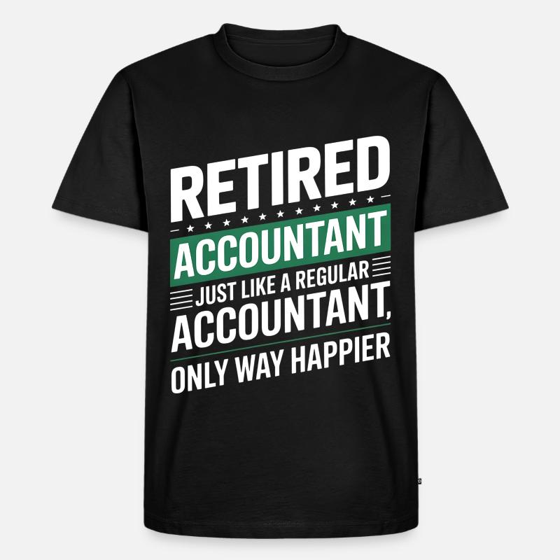 Rentner Buchhalter Spruch Ruhestand - Männer Premium Bio T-Shirt - Schwarz