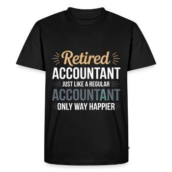 Comptable à la retraite qui dit retraite - T-shirt Premium bio Homme - noir - Devant - Nico (187cm)