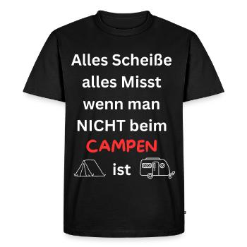 Funny Camping Outdoor Vacation Men Women - Men's Premium Organic T-Shirt - black - Front - Nico (187cm)