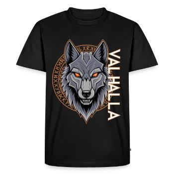 Conception de la rune du loup nordique Valhalla - T-shirt Premium bio Homme - noir - Devant - Nico (187cm)