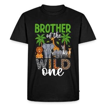 Brother of the Wild One - Men's Premium Organic T-Shirt - black - Front - Nico (187cm)