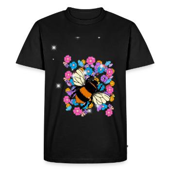 Abeille Rétro Abeilles Bourdon Fleur Enfants - T-shirt Premium bio Homme - noir - Devant - Nico (187cm)