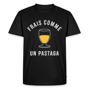 Frais comme un pastaga Humour apéro du Sud - T-shirt Premium bio Homme - noir - Devant - Nico (187cm)