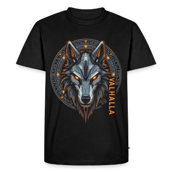 Conception de la rune du loup nordique Valhalla - T-shirt Premium bio Homme - noir - Devant - Nico (187cm)
