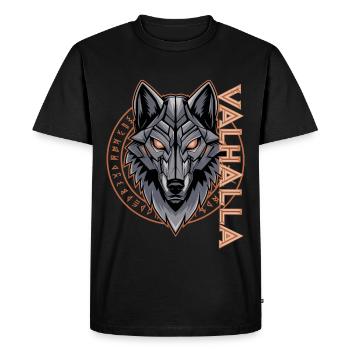 Conception de la rune du loup nordique Valhalla - T-shirt Premium bio Homme - noir - Devant - Nico (187cm)