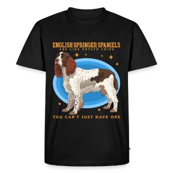 Anglais Springer Spaniel Chien Propriétaire Cadeau - T-shirt Premium bio Homme - noir - Devant - Nico (187cm)