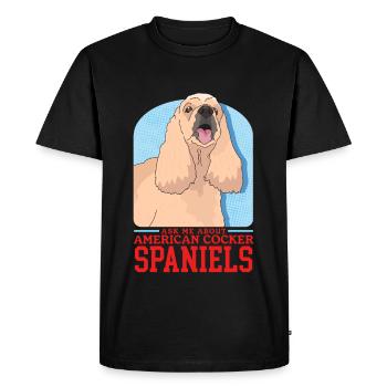 American Cocker Spaniel Gift - Men's Premium Organic T-Shirt - black - Front - Nico (187cm)