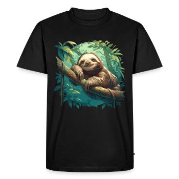 Sloths Sloth - Men's Premium Organic T-Shirt - black - Front - Nico (187cm)