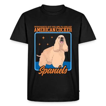 American Cocker Spaniel Gift - Men's Premium Organic T-Shirt - black - Front - Nico (187cm)