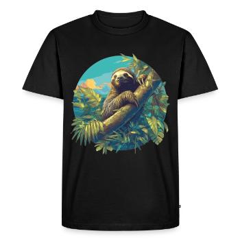Sloths Sloth - Men's Premium Organic T-Shirt - black - Front - Nico (187cm)