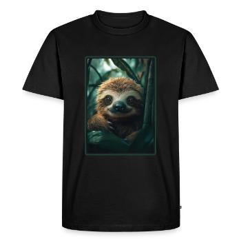 Sloths Sloth - Men's Premium Organic T-Shirt - black - Front - Nico (187cm)