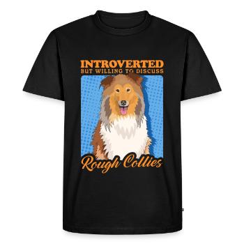 Collie Longhair Collie Dog Rough Collies Gift - Men's Premium Organic T-Shirt - black - Front - Nico (187cm)