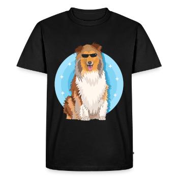 Collie Dogs Longhair Collie Rough Collies Gift - Men's Premium Organic T-Shirt - black - Front - Nico (187cm)