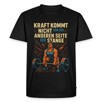 Bodybuilder Fitness Sport Shirt Dumbbell Studio - Men's Premium Organic T-Shirt - black - Front - Nico (187cm)