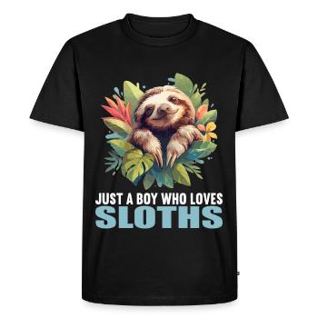 Sloths Sloth - Men's Premium Organic T-Shirt - black - Front - Nico (187cm)