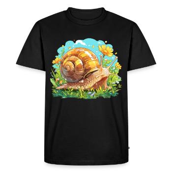 Escargots Escargot - T-shirt Premium bio Homme - noir - Devant - Nico (187cm)