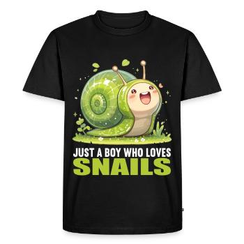 Escargots Escargot - T-shirt Premium bio Homme - noir - Devant - Nico (187cm)