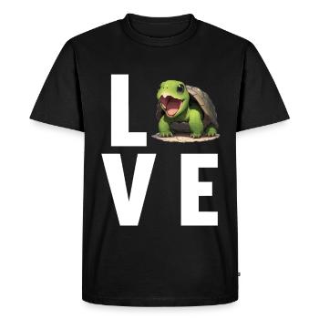 Tortues serpentines Tortue serpentine - T-shirt Premium bio Homme - noir - Devant - Nico (187cm)