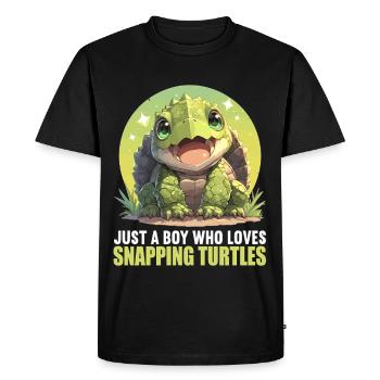 Tortues serpentines Tortue serpentine - T-shirt Premium bio Homme - noir - Devant - Nico (187cm)