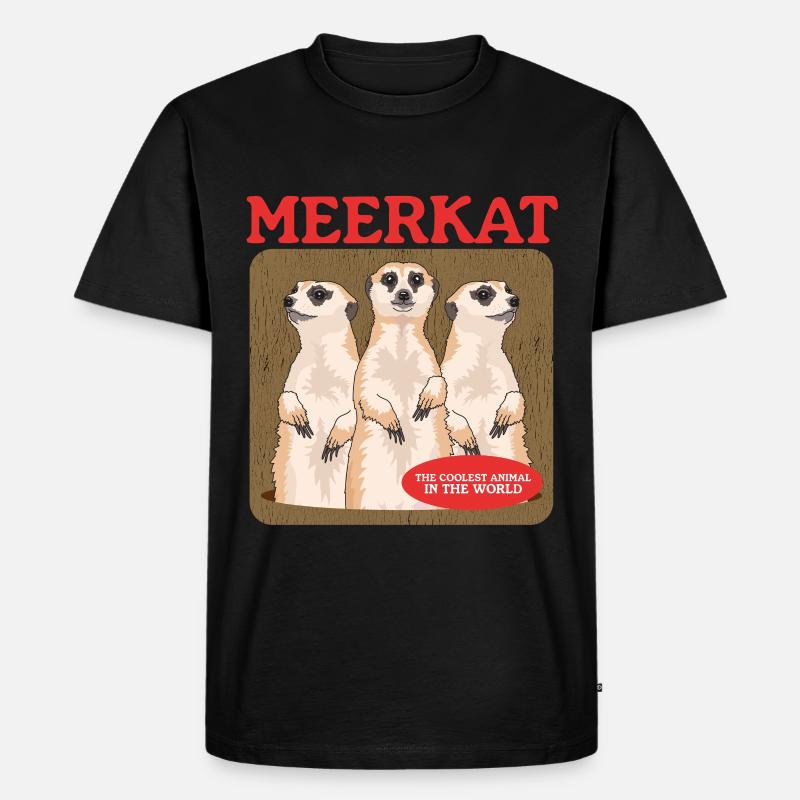 Erdmännchen süße Erdmännchen Geschenk - Männer Premium Bio T-Shirt - Schwarz