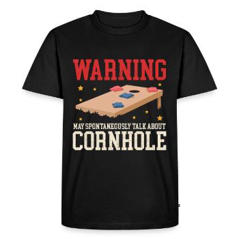 Cornhole Player Blind Hole Bean Bag Cadeaux - T-shirt Premium bio Homme - noir - Devant - Nico (187cm)